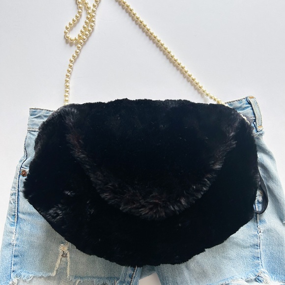 Vintage hand warmer, muff, fanny pack if you add a belt genuine fur - Picture 4 of 7